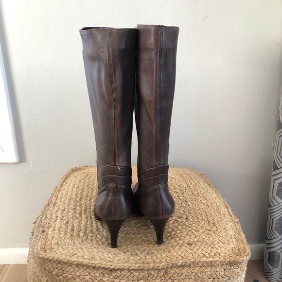 Slouchy mid calf leather boots - Picture 2 of 9